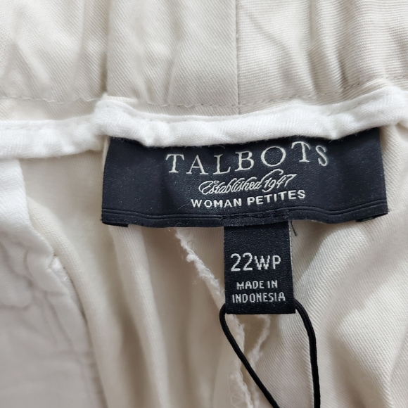 Talbots Heritage Cropped Khaki Tan Beige Elastic Waist Pants NWT Size 22W Petite - Picture 9 of 11